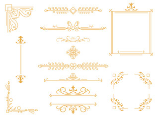 Vintage Floral elements for design of monograms, invitations, frames vector set