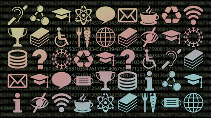 A header image of various icons and symbols representing the experience of people that has been collected as data for business intelligence reporting and analysis