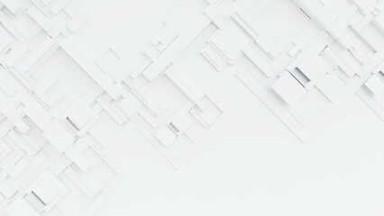 3d illustration of Futuristic frame artistic geometric design drawing or draft style black and white architecture and modern tech background banner and wallpaper.3d render.