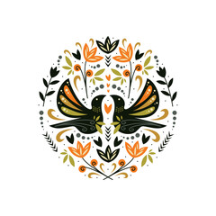 Twin Bird Illustration