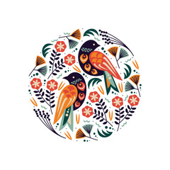 Twin Bird Illustration