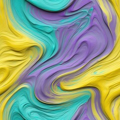 Fototapeta premium Seamless pattern texture of yellow pink and purple oil paint randomly smeared. AI generated 