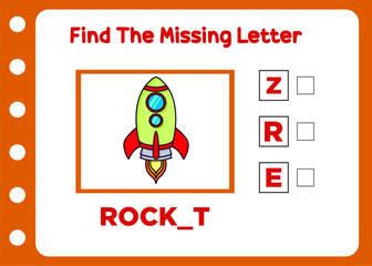 fing the missing letter rocket