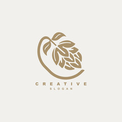 Organic hop brewery logo design for your brand or business