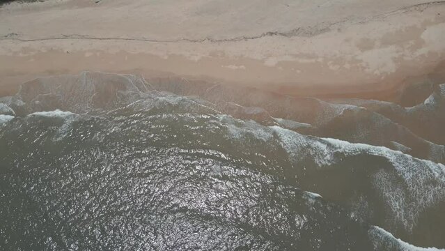 malvan beach wave top view pan shot