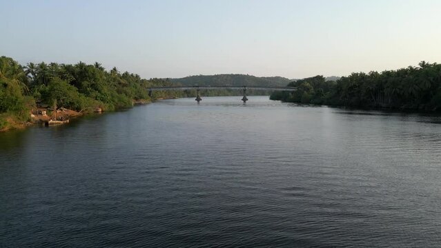 nerur paar bridge on a karli river in malvan Konkan