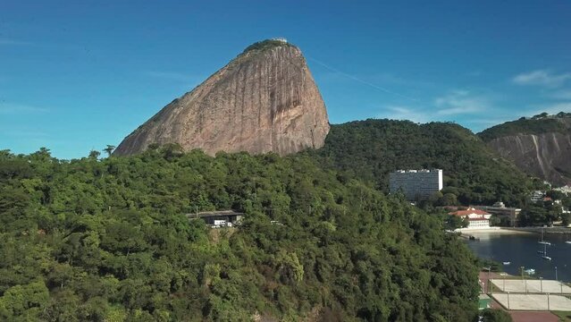 Aerial Shot of Sugarloaf Mountain in Rio De Janeiro, Brazil. 4K Drone Footage