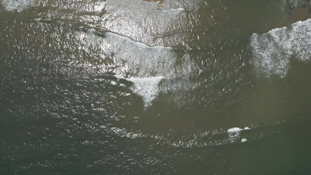 malvan beach wave top view pan shot