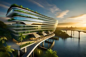futuristic greenhouse using created using AI Generative Technology