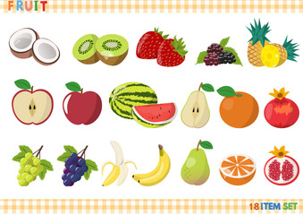 Fruit material sticker set ,フルーツ素材 ステッカーセット,PNG