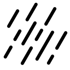 天気、大雨を表すラインスタイルのアイコン