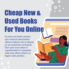 Cheap new and used books for you online vector