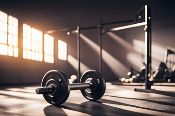dumbell in the gym using created using AI Generative Technology