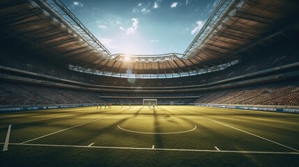 Aerial view of stadium football Generative AI