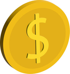 3D Dollar Coin