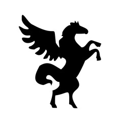 Pegassus standing flying horse silluette png