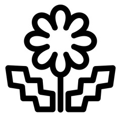 春、タンポポ、植物、花を表すラインスタイルのアイコン