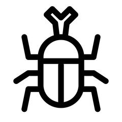 夏、カブトムシ、昆虫を表すラインスタイルのアイコン