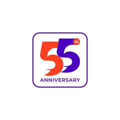 ILLUSTRATION 55th ANNIVERSARY DESIGN SIMPLE TEMPLATE LOGO ICON VECTOR