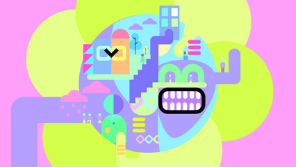 Abstract geometric elements and shapes. Vector illustrations