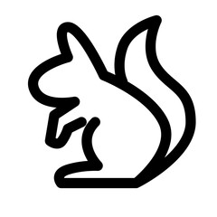 Fototapeta premium 秋、リス、動物を表すラインスタイルのアイコン