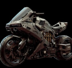 Rendering of a fantasy monster bike, generate by ai .
