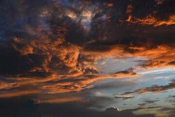 Colorful sky and clouds background on sunset