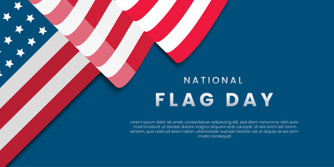 National Flag Day In United States June 14 Background Vector Illustration