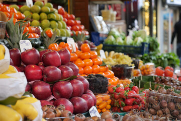  fruit stall at local market in Istanbul 