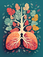 Lung Abstract Painting Illustration