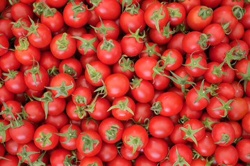 top view of cherry tomato background 