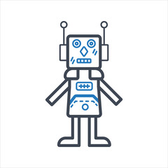 Robot icon. Vector and glyph