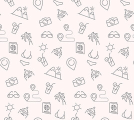 travel ,vacation, summer  seamless pattern, can be use for wallpaper, backdrop.  vector.illustration