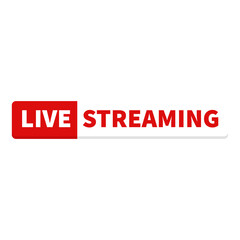 Live Streaming In Red White Color And Rectangle Shape For Editing Video
