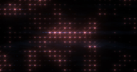 Abstract loop glowing purple bright disco wall with light bulbs abstract background