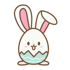 Bunny easter egg cartoon