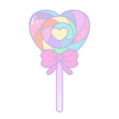 kawaii Valentine heart candy lollipop 