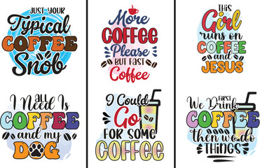 Coffee Sublimation Design Bundle, T-Shirt Design, Mug Design.