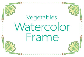 おしゃれな野菜の水彩風イラスト・フレーム。ベクター素材だからデザインに使いやすい。