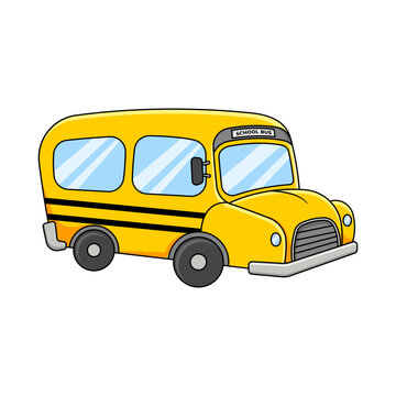 School bus vector isolated on white background.