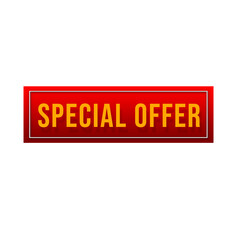 Special Offer ribbon banner icon isolated on Transparent background.
