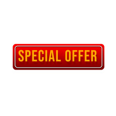Special Offer ribbon banner icon isolated on Transparent background.