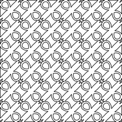 Stylish texture with figures from lines. Line art. Black and white pattern. Abstract background for web page, textures, card, poster, fabric, textile.