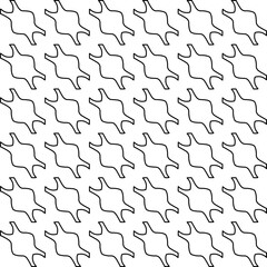 Stylish texture with figures from lines. Line art. Black and white pattern. Abstract background for web page, textures, card, poster, fabric, textile.