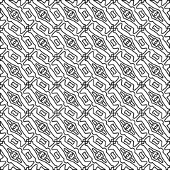 Stylish texture with figures from lines. Line art. Black and white pattern. Abstract background for web page, textures, card, poster, fabric, textile.
