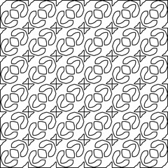 Stylish texture with figures from lines. Line art. Black and white pattern. Abstract background for web page, textures, card, poster, fabric, textile.