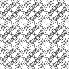 Stylish texture with figures from lines. Line art. Black and white pattern. Abstract background for web page, textures, card, poster, fabric, textile.