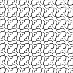 Stylish texture with figures from lines. Line art. Black and white pattern. Abstract background for web page, textures, card, poster, fabric, textile.