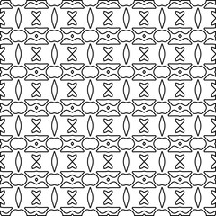 Stylish texture with figures from lines. Line art. Black and white pattern. Abstract background for web page, textures, card, poster, fabric, textile.