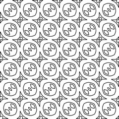 Stylish texture with figures from lines. Line art. Black and white pattern. Abstract background for web page, textures, card, poster, fabric, textile.